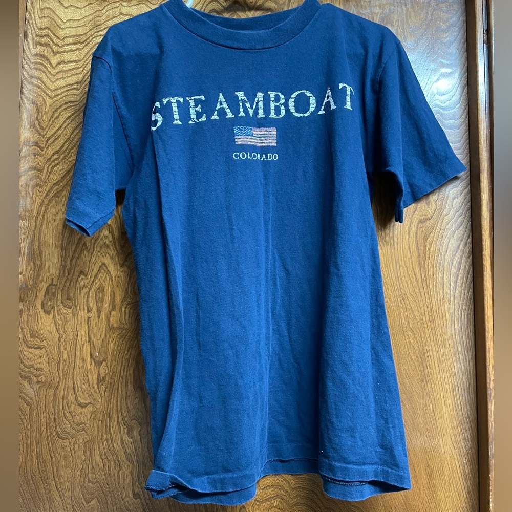 Vintage Single stitch Colorado Navy T shirt Size Medium Mens